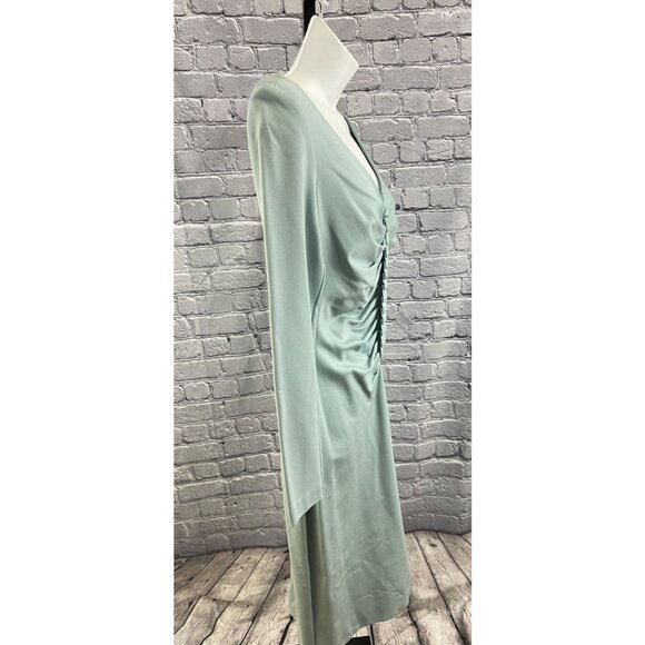 Escada V-Neck Knee-Length Dress -  Smocked Blue Size 38 US 6 - Picture 9 of 11